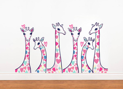 Wallzone 80 cm Girafees Removable Sticker(Pack of 1)