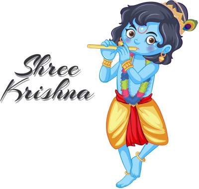 Littlebuds 80 cm Little Krishna Removable Sticker(Pack of 1)