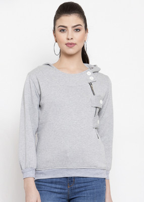 VOXATI 3/4th Sleeve Solid Women Sweatshirt