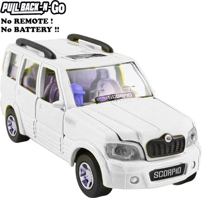 Shinsei Pull Back Mahindra Scorpio | Opening Doors | Miniature Scaled Models || Dinky Cars | - White Colour(White, Pack of: 1)
