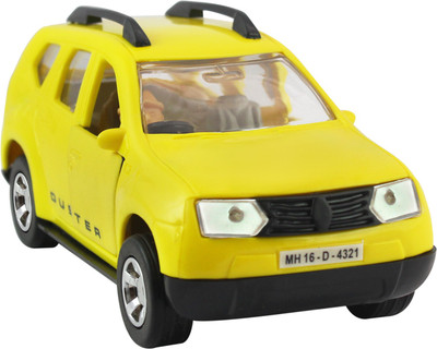 Shinsei Pull Back Renault Duster Car | Opening Doors | Miniature Scaled Models || Dinky Cars |-Yellow Colour(Yellow, Pack of: 1)