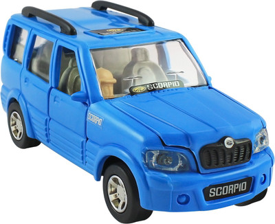 Shinsei Pull Back Mahindra Scorpio | Opening Doors | Miniature Scaled Models || Dinky Cars | - Blue Colour(Blue, Pack of: 1)