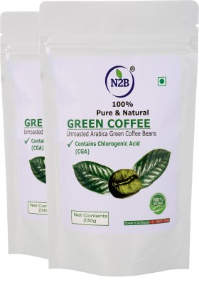 N2B Organic Green Coffee Beans for Weight Loss Management 230g Pack of 2 Instant Coffee(2 x 230 g, Green Coffee Flavoured)