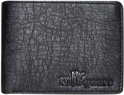 theFitSquare Men Casual Black Artificial Leather Wallet(8 Card Slots)