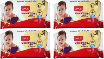 LuvLap Moisturising Wipes With Jojoba Oil, 72 Pcs Pack, Combo of 4(288 Wipes)