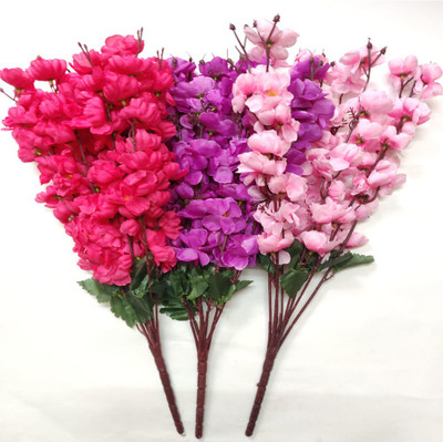 artificial hub Orchids Artificial Flower Purple, Red, Pink Orchids Artificial Flower(22 inch, Pack of 3, Flower Bunch)