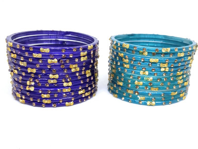 Khubsurat Glass Cubic Zirconia Bangle(Pack of 24)