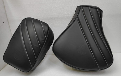 ANK Black Leatherite Durable & Comfortable Seat Cover Black Front- Rear Split Bike Seat Cover For Royal Enfield Classic 350, Classic 500