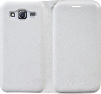 Coverage Flip Cover for Samsung Galaxy J5 -2015 Edi(White, Dual Protection, Pack of: 1)