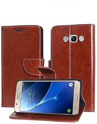 COVERBLACK Flip Cover for Samsung Galaxy J7 - 6 (New 2016 Edition)(Brown, Grip Case, Pack of: 1)