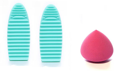 Sixplus 1 SPONGE PUFF WITH 2 BRUSH SILICON EGG(2 Items in the set)