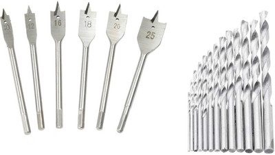 Inditrust 13PC HSS,SET & 6PC FLAT WOOD BIT Combo