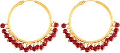 I Jewels Gold Plated Pearl Chandbali Earring Alloy Drops & Danglers