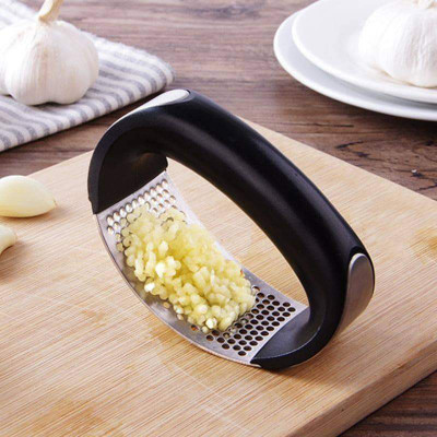 rivtoxx Chef Newly Improved Stainless Steel Garlic Press Crusher, Ginger Mincer Kitchen Tool Garlic Press Garlic Press(Black)