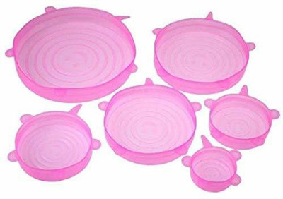 FIREFLY HUB Set of 6 Reusable Safety Silicone Stretch Dishwasher Microwave and Freezer Safe Lids Flexible Covers for Rectangle Round Square - Bowls Dishes Plates Cans Jars Glassware and Mugs 2.6 inch, 3.7 inch, 4.5 inch, 5.7 inch, 6.5 inch, 8.3 inch Lid Set, Pack of 6(Silicone)