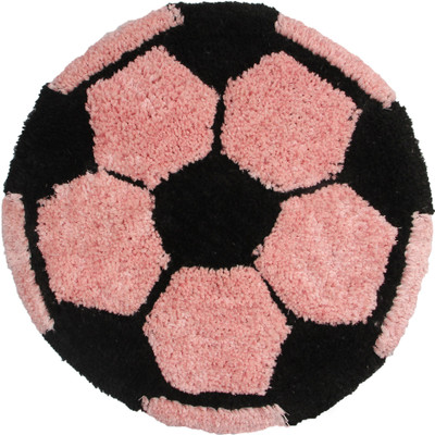KALYAN GLOBAL Pink Polyester Area Rug(2 ft,  X 2 ft, Circle)