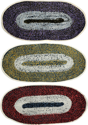 KUBER INDUSTRIES Cotton Door Mat(Multicolor, Free, Pack of 3)