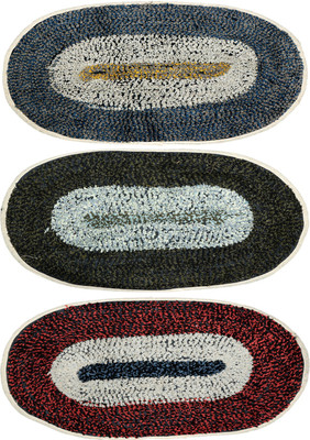 KUBER INDUSTRIES Cotton Door Mat(Multicolor, Free, Pack of 3)
