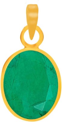 CLEAN GEMS Natural Certified Emerald (Panna) 5.25 Ratti or 4.8 Carat for Male & Female Panchdhatu Pendent Gold-plated Alloy Pendant