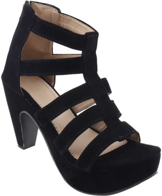 SHOEBUCKS Women Heels(Black , 3)