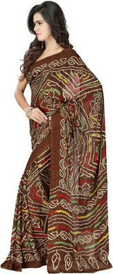 Stylish Sarees Printed Bandhani Georgette Saree(Multicolor)