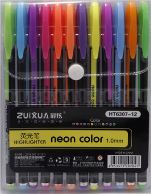 Definite Highlighter Pen Neon Color 1.0 mm Superfine Tip Nib Sketch Pen(Multicolor)