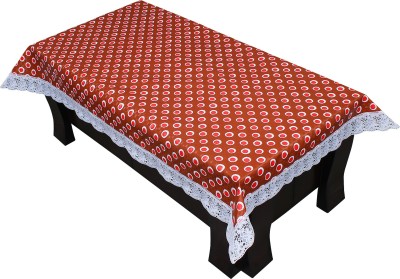 LITHARA Polka 4 Seater Table Cover(Brown, Red, Polyester)