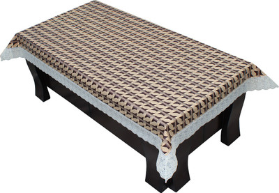 LITHARA Abstract 4 Seater Table Cover(Beige, Brown, Polyester)
