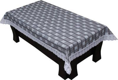 LITHARA Abstract 4 Seater Table Cover(Grey, White, Polyester)