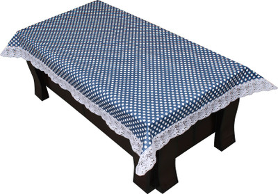 LITHARA Polka 4 Seater Table Cover(Blue, White, Polyester)