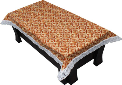 LITHARA Abstract 4 Seater Table Cover(Golden, Polyester)
