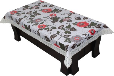 LITHARA Floral 4 Seater Table Cover(Off White, Polyester)