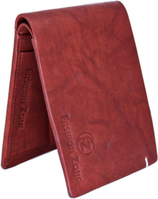 Fashion Zone Men Casual Maroon Genuine Leather Wallet(5 Card Slots)
