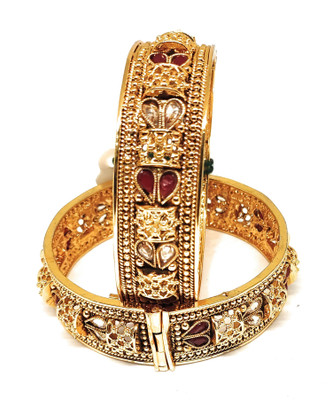 panachefashionaccessories Brass Bangle(Pack of 2)