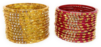 Khubsurat Glass Cubic Zirconia Bangle(Pack of 24)