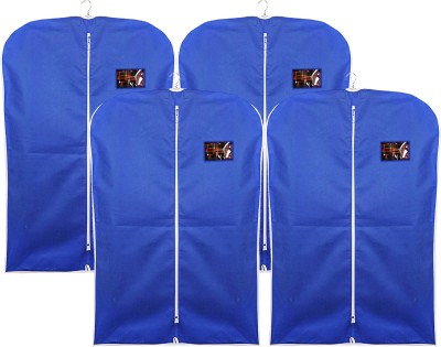 Heart Home Designer Non- Woven 4 Pieces Hanging Garment Cloth / Coat Cover for Kids (Blue) - CTHH14685 CTHH014685(Blue)