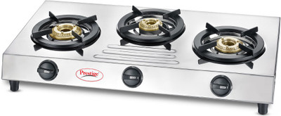 Prestige Fame Stainless Steel Stainless Steel Manual Gas Stove(3 Burners)