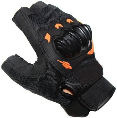 Aadikart Synthetic Leather Motorcycle/Riding/Bike Half / Fingerless Riding Gloves(Black)