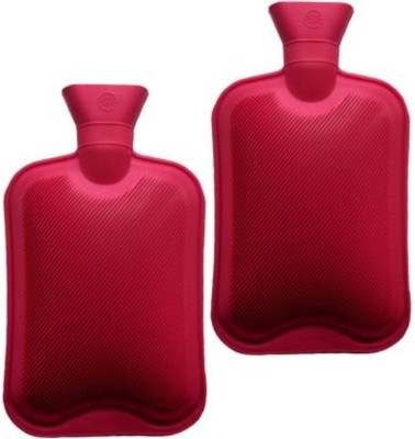 HEZKRT ® (Pack of 2 Pcs)- Premium Quality Hot Water Rubber Bag/ Bottle For Pain Relief Non-Electrical Non Electric Water Bag 2 L Hot Water Bag(Red)