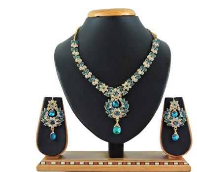 VATSALYA creation Alloy Gold-plated Turquoise Jewellery Set(Pack of 1)