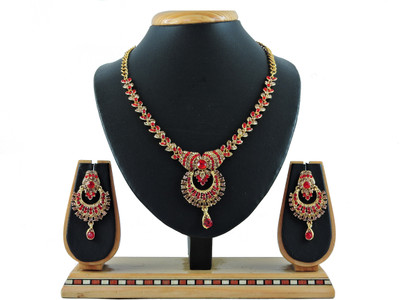 VATSALYA creation Alloy Gold-plated Red, Bronze Jewellery Set(Pack of 1)