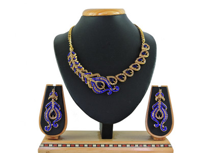 VATSALYA creation Alloy Gold-plated Blue, Bronze Jewellery Set(Pack of 1)