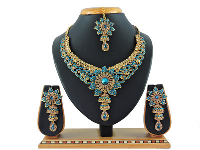 VATSALYA creation Alloy Gold-plated Turquoise, Bronze Jewellery Set(Pack of 1)