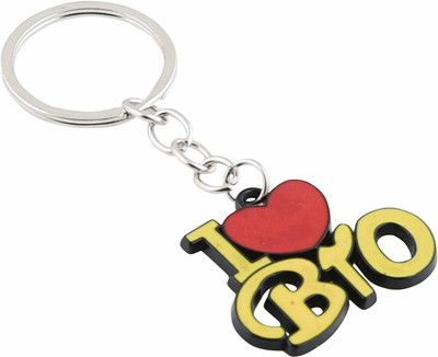 BORING Colourful I Love BRO metal Keychain Key Chain