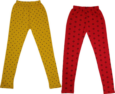IndiWeaves Legging For Girls(Yellow Pack of 2)