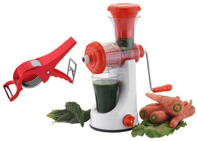 Analog Kitchenware Manual Power Free Hand Juicer And Vegetable Cutter Set of 2 (Red) Kitchen Tool Set(Red, Juicer, Cutter)