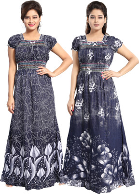 Mallinath Women Nighty(Dark Blue)