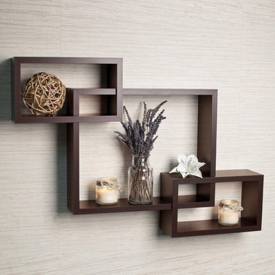 DS SHOPPEE MDF (Medium Density Fiber) Wall Shelf(Number of Shelves - 3, Brown)