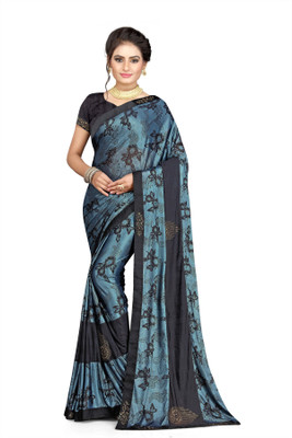 MINE CHOICE Self Design, Embellished, Solid/Plain Bollywood Lycra Blend Saree(Multicolor)