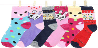 CATALOON Baby Boys & Baby Girls Printed Mid-Calf/Crew(Pack of 6)